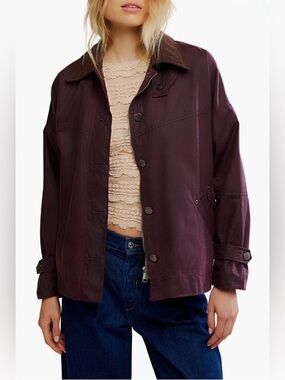 FREE PEOPLE, WE THE FREE Cori Waxed Cotton Jacket in Port Royal